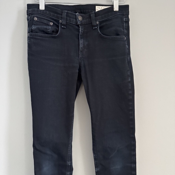 Rag & Bone Skinny Jeans Black Wash Size 26 Style W1513K520 Color COAL - Picture 7 of 8